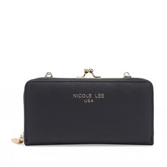 Cartera cruzada estampada con cierre de beso