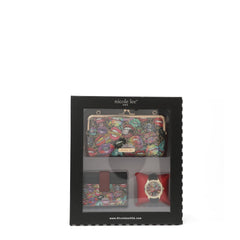 Juego de regalo de 3 piezas (cartera cruzada, tarjetero, reloj)