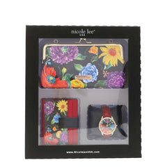 Juego de regalo de 3 piezas (cartera cruzada, tarjetero, reloj)