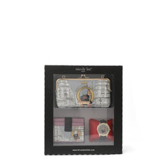 Juego de regalo de 3 piezas (cartera cruzada, tarjetero, reloj)