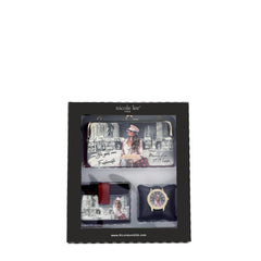 Juego de regalo de 3 piezas (cartera cruzada, tarjetero, reloj)