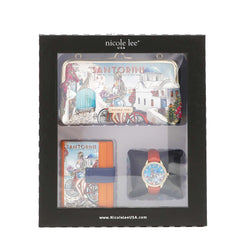 Juego de regalo de 3 piezas (cartera cruzada, tarjetero, reloj)