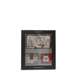Juego de regalo de 3 piezas (cartera cruzada, tarjetero, reloj)