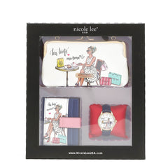 Juego de regalo de 3 piezas (cartera cruzada, tarjetero, reloj)