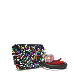 Llavero con bolsa de lentejuelas y pulsera