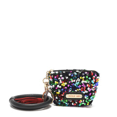 Llavero con bolsa de lentejuelas y pulsera