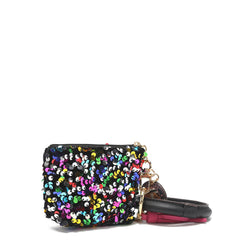 Llavero con bolsa de lentejuelas y pulsera