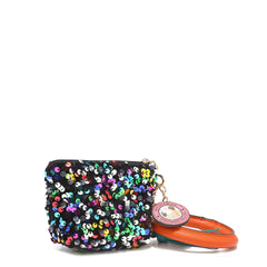 Llavero con bolsa de lentejuelas y pulsera