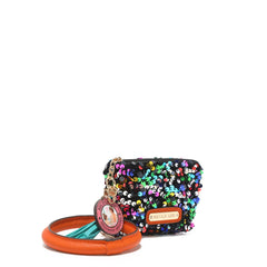 Llavero con bolsa de lentejuelas y pulsera