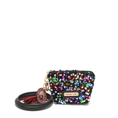 Llavero con bolsa de lentejuelas y pulsera
