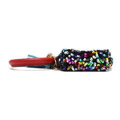 Llavero con bolsa de lentejuelas y pulsera