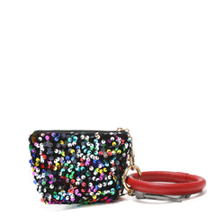 Llavero con bolsa de lentejuelas y pulsera
