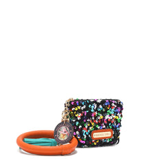 Llavero con bolsa de lentejuelas y pulsera
