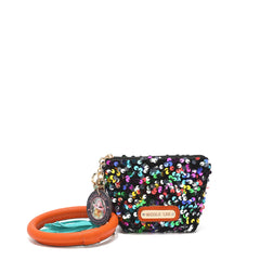 Llavero con bolsa de lentejuelas y pulsera