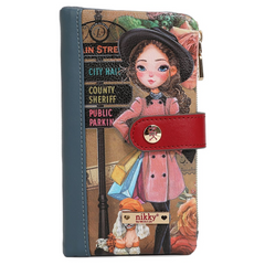 Cartera plegable con cremallera