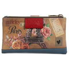 Cartera plegable con cremallera