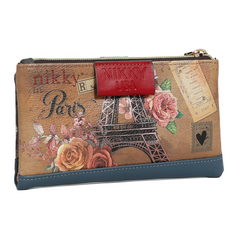 Cartera plegable con cremallera