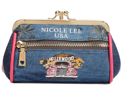 Denim Mini Kiss Lock Coin Purse Wristlet