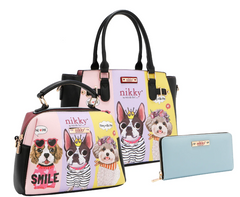 BEST BUDDIES 3 PIECE SET (SATCHEL, CROSSBODY, WALLET)
