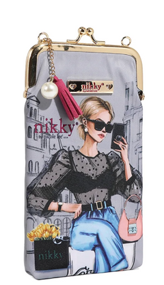 Nikky Kisslock Phone and Sunglass Purse Urban Coffee Dream