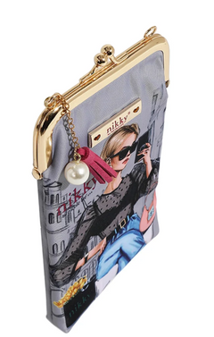 Nikky Kisslock Phone and Sunglass Purse Urban Coffee Dream