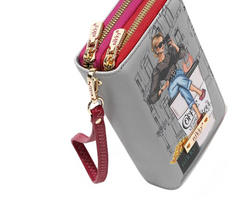 Nikky Medium Double Zipper Wallet Urban Coffee Dream
