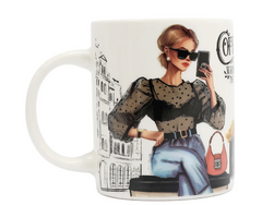 Nikky Ceramic Mug with Bunny Chain