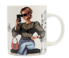 Nikky Ceramic Mug with Bunny Chain