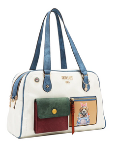Colorblock Boston Bag