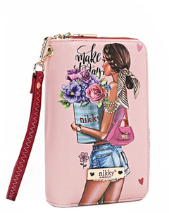 Nikky Medium Double Zipper Flowers Day