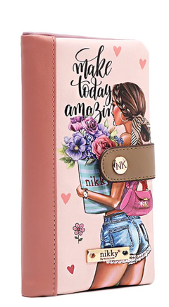 Bifold Zipper Wallet Flowers Day