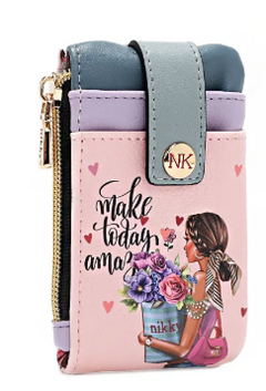 Mini Zip & Snap button Card Holder Flower Day