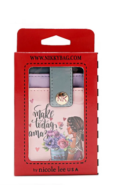 Mini Zip & Snap button Card Holder Flower Day