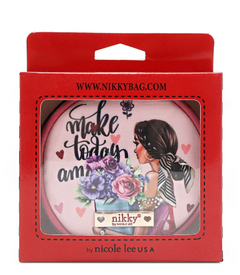 Round Coinpurse Keychain Flowers Day