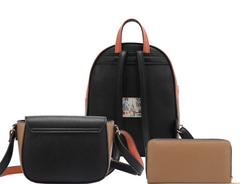 I live to Travel Backpack 3 Piece Set (Backpack, Crossbody, Wallet)