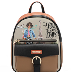 I live to Travel Backpack 3 Piece Set (Backpack, Crossbody, Wallet)