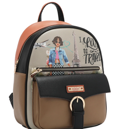 I live to Travel Backpack 3 Piece Set (Backpack, Crossbody, Wallet)