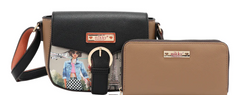 I live to Travel Backpack 3 Piece Set (Backpack, Crossbody, Wallet)