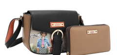 I live to Travel Backpack 3 Piece Set (Backpack, Crossbody, Wallet)