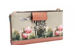 Bifold Zipper Wallet I live to travel