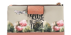Bifold Zipper Wallet I live to travel