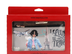 Cosmetic Zipper Pouch I live to Travel
