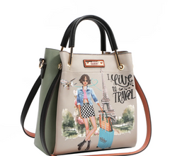 I live to Travel Small Bucket Bag