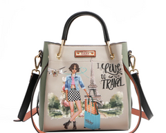 I live to Travel Small Bucket Bag