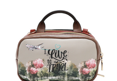 Mini Boston Double Zip Crossbody I live to Travel