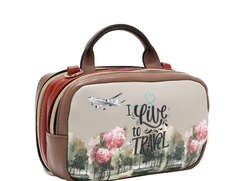 Mini Boston Double Zip Crossbody I live to Travel