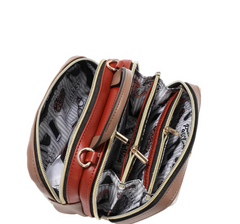 Mini Boston Double Zip Crossbody I live to Travel