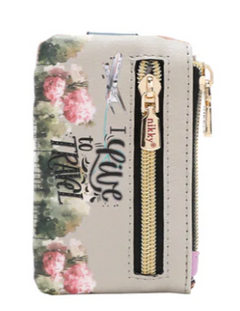 Mini Zip & Snap Button Card Holder I live to Travel