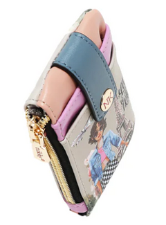Mini Zip & Snap Button Card Holder I live to Travel