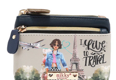 I live to Travel Mini Zip Pouch (Coinpurse)